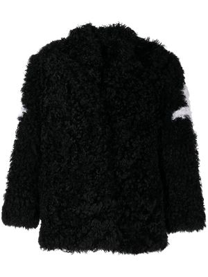 SMFK single-breasted shearling jacket - Black