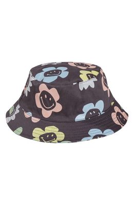 Smiley® x By Samii Ryan Happy Garden Cotton Twill Bucket Hat in Washed Black