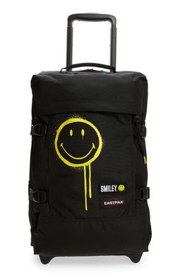 Smiley® x Eastpak Small Tranverz 19-Inch Wheeled Carry-On Suitcase in Smileygrafblack