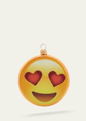 Smiling Heart-Shaped Eye Face Christmas Ornament