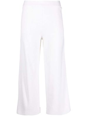 SMINFINITY wide-leg cropped trousers - White