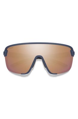 Smith Bobcat 135mm ChromaPop™ Shield Sunglasses in Matte French Navy /Rose Gold