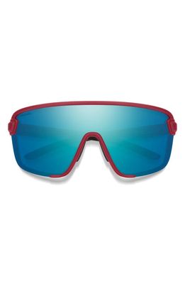 Smith Bobcat 135mm ChromaPop™ Shield Sunglasses in Matte Merlot /Opal Mirror