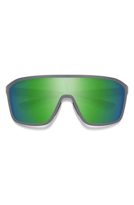 Smith Boomtown 135mm ChromaPop Polarized Shield Sunglasses in Matte Cement /Green Mirror
