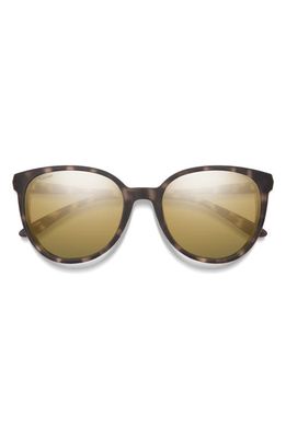 Smith Cheetah 54mm Polarized Round Sunglasses in Matte Ash Tortoise /Gold