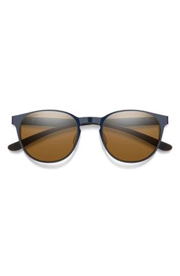 Smith Eastbank 52mm ChromaPop Polarized Round Sunglasses in French Navy /Brown