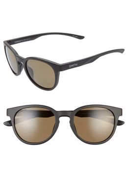 Smith Eastbank 52mm ChromaPop™ Polarized Round Sunglasses in Matte Black/Green