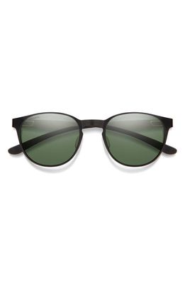 Smith Eastbank 52mm ChromaPop Polarized Round Sunglasses in Matte Black /Silver /Gray