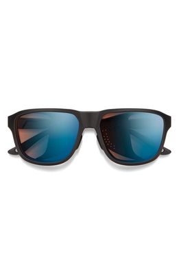 Smith Embark 58mm ChromaPop™ Polarized Square Sunglasses in Matte Black /Glacier Copper