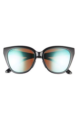 Smith Era 55mm ChromaPop Polarized Cat Eye Sunglasses in Black/Chromapop Opal