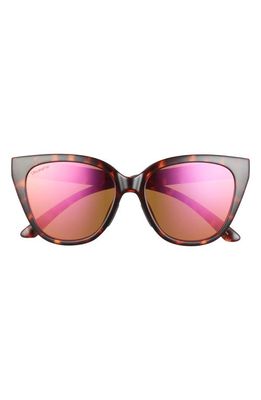 Smith Era 55mm ChromaPop™ Polarized Cat Eye Sunglasses in Tortoise/Rose Gold Mirror