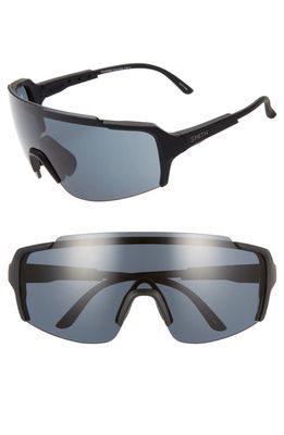 Smith Flywheel 160mm ChromaPop™ Shield Sunglasses in Matte Black/Black