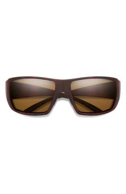 Smith Guides 62mm ChromaPop Polarized Oversize Wraparound Sunglasses in Matte Tortoise /Brown