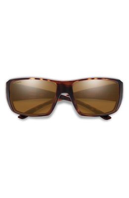 Smith Guides Choice 63mm ChromaPop™ Polarized Oversize Square Sunglasses in Matte Havana /Brown 