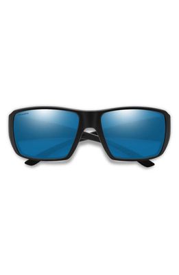 Smith Guides Choice XL 63mm ChromaPop Polarized Oversize Square Sunglasses in Matte Black /Glass Blue