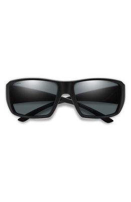 Smith Guides Choice XL 63mm ChromaPop™ Polarized Oversize Square Sunglasses in Matte Black /Glass Gray 