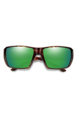 Smith Guides Choice XL 63mm ChromaPop™ Polarized Oversize Square Sunglasses in Tortoise /Glass Green Mirror 