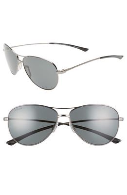 Smith Langley 60mm ChromaPop Polarized Aviator Sunglasses in Dark Ruthenium/Grey