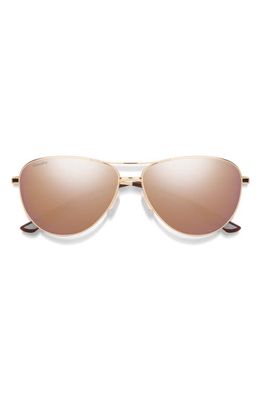 Smith Langley 60mm ChromaPop™ Polarized Aviator Sunglasses in Rose Gold /Rose Gold Mirror 