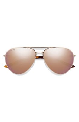 Smith Layback 60mm ChromaPop Polarized Aviator Sunglasses in Rose Gold /Rose Gold Mirror