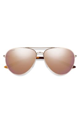 Smith Layback 60mm ChromaPop&trade; Polarized Aviator Sunglasses in Rose Gold /Rose Gold Mirror