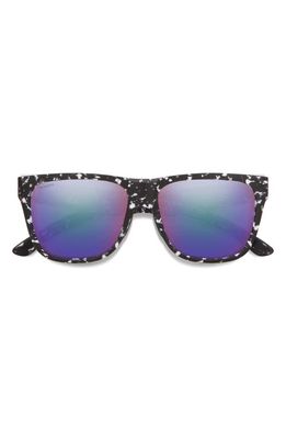 Smith Lowdown 2 55mm ChromaPop™ Polarized Square Sunglasses in Matte Black Marble /Violet