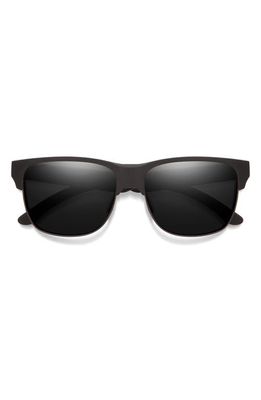Smith Lowdown 56mm ChromaPop Polarized Browline Sunglasses in Matte Black /Black