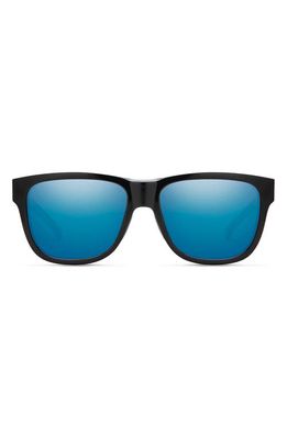 Smith Lowdown Slim 2 53mm ChromaPop™ Polarized Square Sunglasses in Black /Blue Mirror