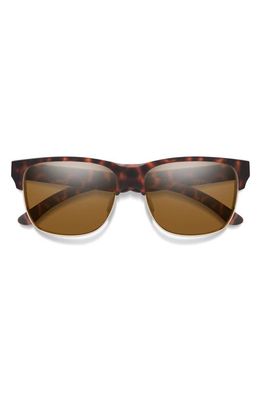 Smith Lowdown Split 56mm ChromaPop™ Polarized Square Sunglasses in Matte Tortoise /Brown