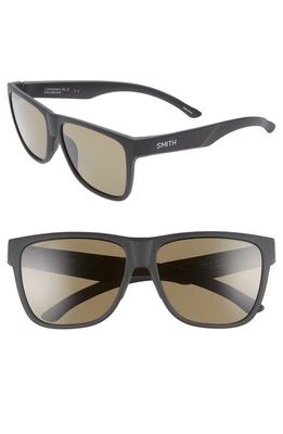 Smith Lowdown XL 2 60mm ChromaPop™ Polarized Square Sunglasses in Matte Black/Green