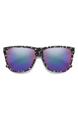 Smith Lowdown XL 2 60mm ChromaPop™ Polarized Square Sunglasses in Matte Black Marble /Violet