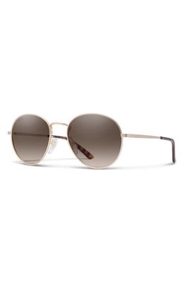 Smith Prep 53mm Polarized Round Sunglasses in Matte Gold /Brown Gradient