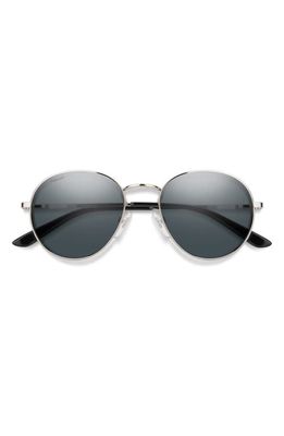 Smith Prep 53mm Polarized Round Sunglasses in Silver /Grey
