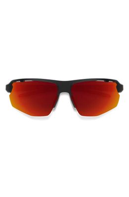 Smith Resolve 70mm ChromaPop™ Oversize Shield Sunglasses in Matte Black /Red Mirror