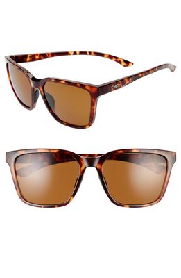 Smith Shoutout 57mm ChromaPop™ Polarized Square Sunglasses in Dark Tortoise/Brown 