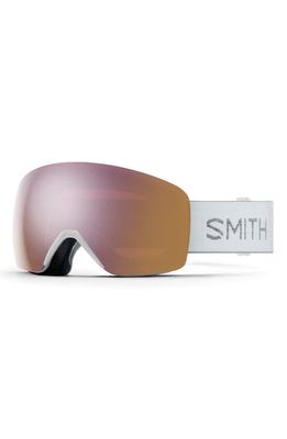 Smith Skyline 157mm ChromaPop Snow Goggles in White/Chromapop Rose Gold