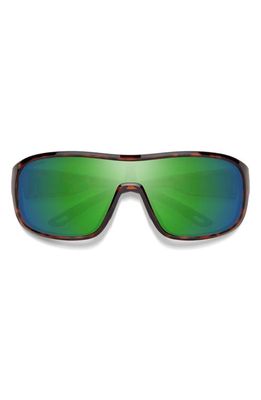 Smith Spinner 134mm ChromaPop™ Polarized Shield Sunglasses in Tortoise /Green Mirror 