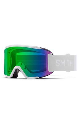 Smith Squad 180mm ChromaPop™ Snow Goggles in White Vapor /Green Mirror