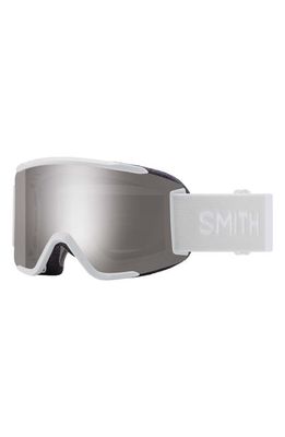 Smith Squad 180mm ChromaPop™ Snow Goggles in White Vapor /Platinum Mirror
