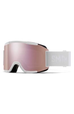Smith Squad ChromaPop Low Bridge Snow Goggles in White /Chromapop Rose Gold