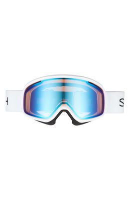 Smith Vogue 185mm Snow Goggles in White /Blue Sensor Mirror