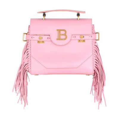 Smooth pink leather B-Buzz 23 bag with fringe