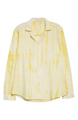 SMR Days Paloma Organic Cotton Button-Up Shirt in Yellow White