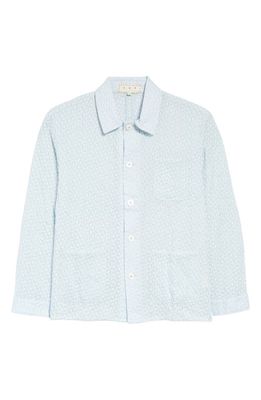 SMR Days Wittering Print Cotton Jacket in Light Blue/Ivory