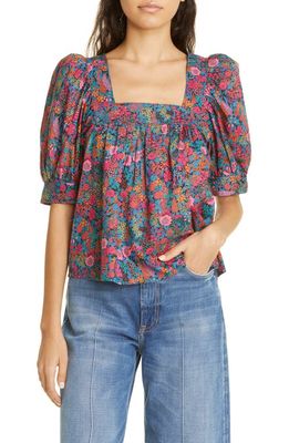 Smythe Floral Square Neck Cotton Top in Liberty Multi Floral