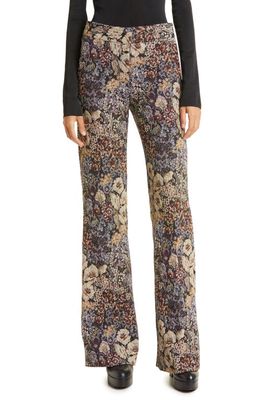 Smythe Floral Tapestry Wide Leg Trousers in Midnight Tapestry