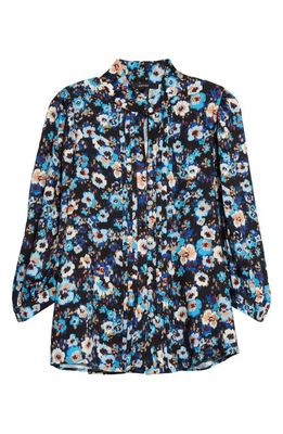 Smythe Frontier Three-Quarter Sleeve Blouse in Midnight Blue Floral