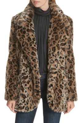 Smythe Leopard Print Faux Fur Coat