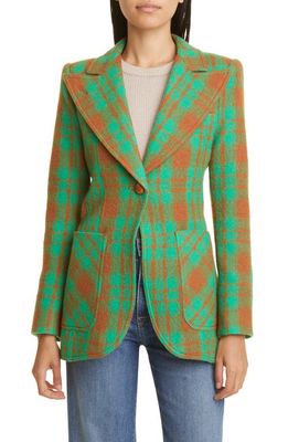 Smythe Plaid Wool Cutaway Jacket in Kelly Green Plaid