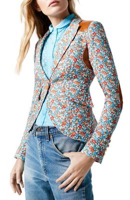 Smythe Rifle Floral One-Button Blazer in Multi Floral